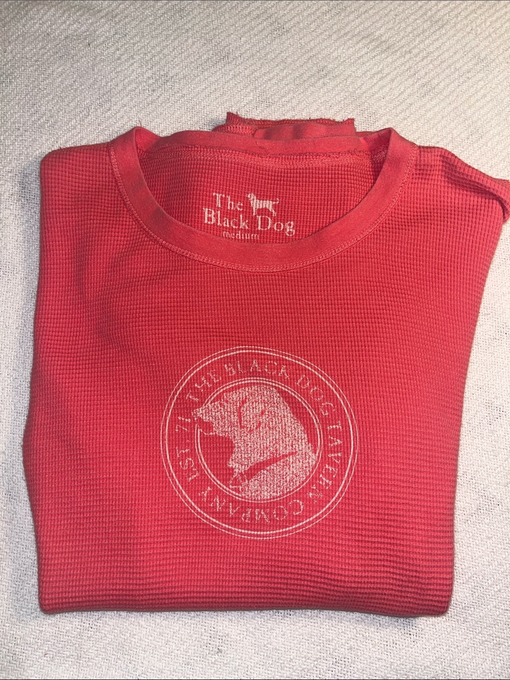 The Black Dog Bright Pink Waffle Thermal Top